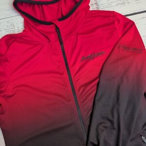 Barrett-Jackson Lightweight Sport Hoodie Medium Red Black Long Sleeve Full Zip